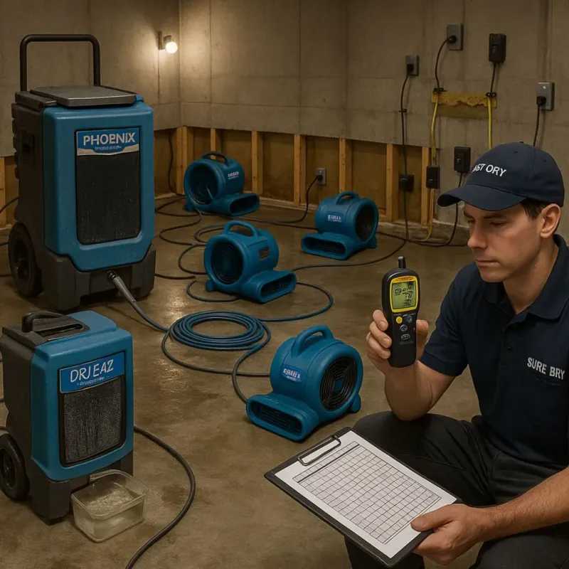 Structural Drying and Dehumidification process in Springfield, NJ